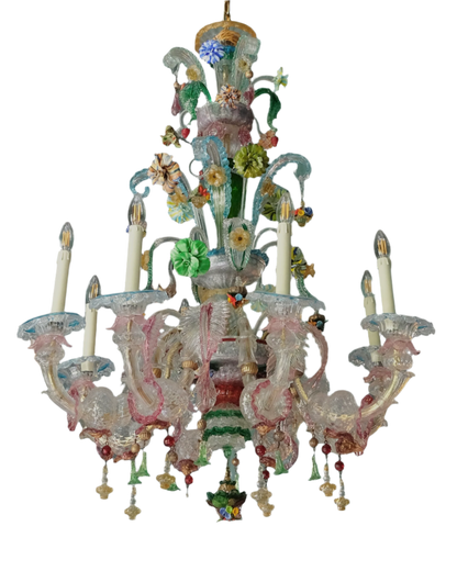LARGE MURANO GLASS REZZONICO VENETIAN CHANDELIER
