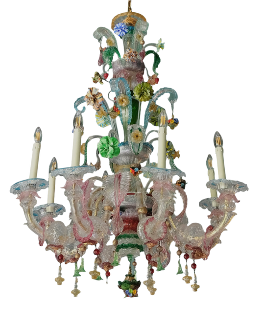 LARGE MURANO GLASS REZZONICO VENETIAN CHANDELIER