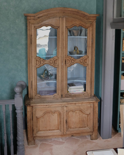 TALL FRENCH OAK BUFFET w. STORAGE
