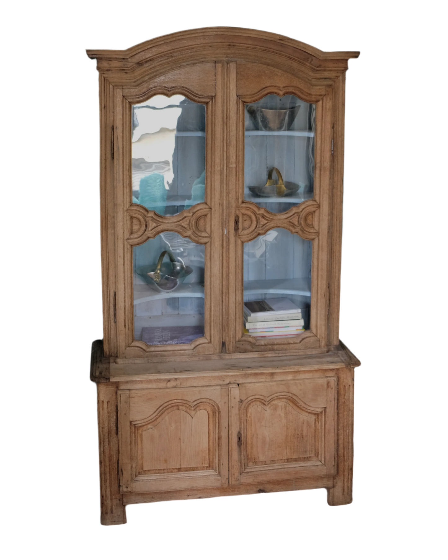 TALL FRENCH OAK BUFFET w. STORAGE