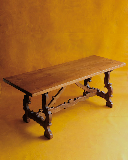 TEXTURED SPANISH OAK DINING TABLE