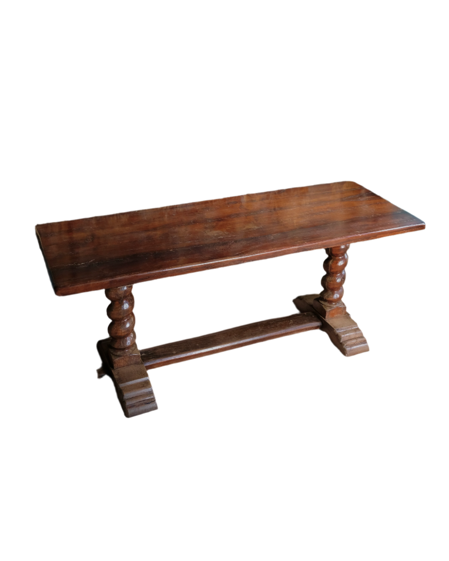 WALNUT SPANISH CONSOLE w. TWIST LEG