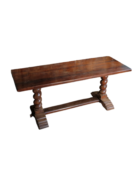 WALNUT SPANISH CONSOLE w. TWIST LEG