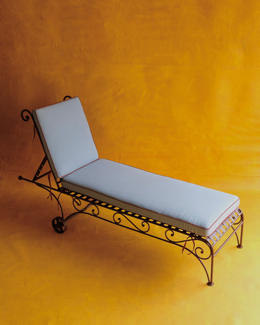 PAIR OF WROUGHT IRON SUN LOUNGES