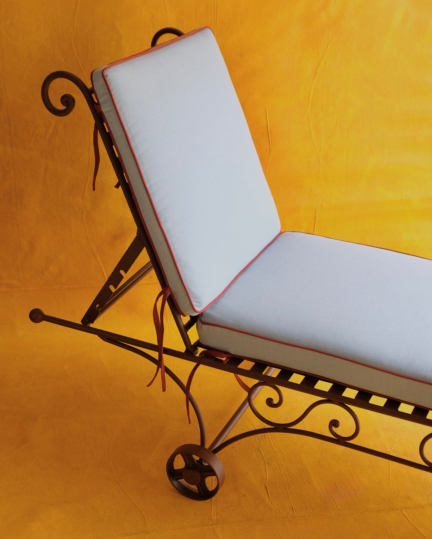 PAIR OF WROUGHT IRON SUN LOUNGES