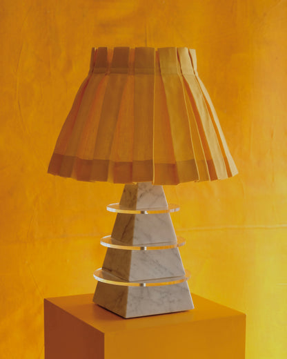 MARBLE & PLEXIGLASS DISC PYRAMID LAMP