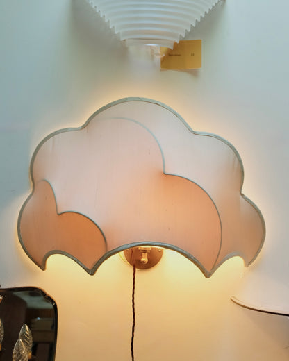 SINGLE ABSTRACT FRENCH SILK SHADE WALL LIGHT