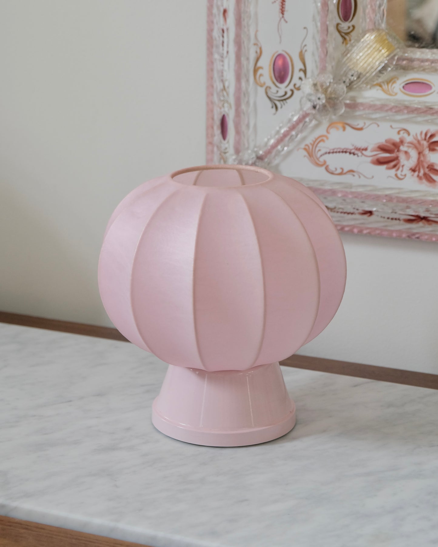 PAIR OF PINK CACOON MARLING LAMPS