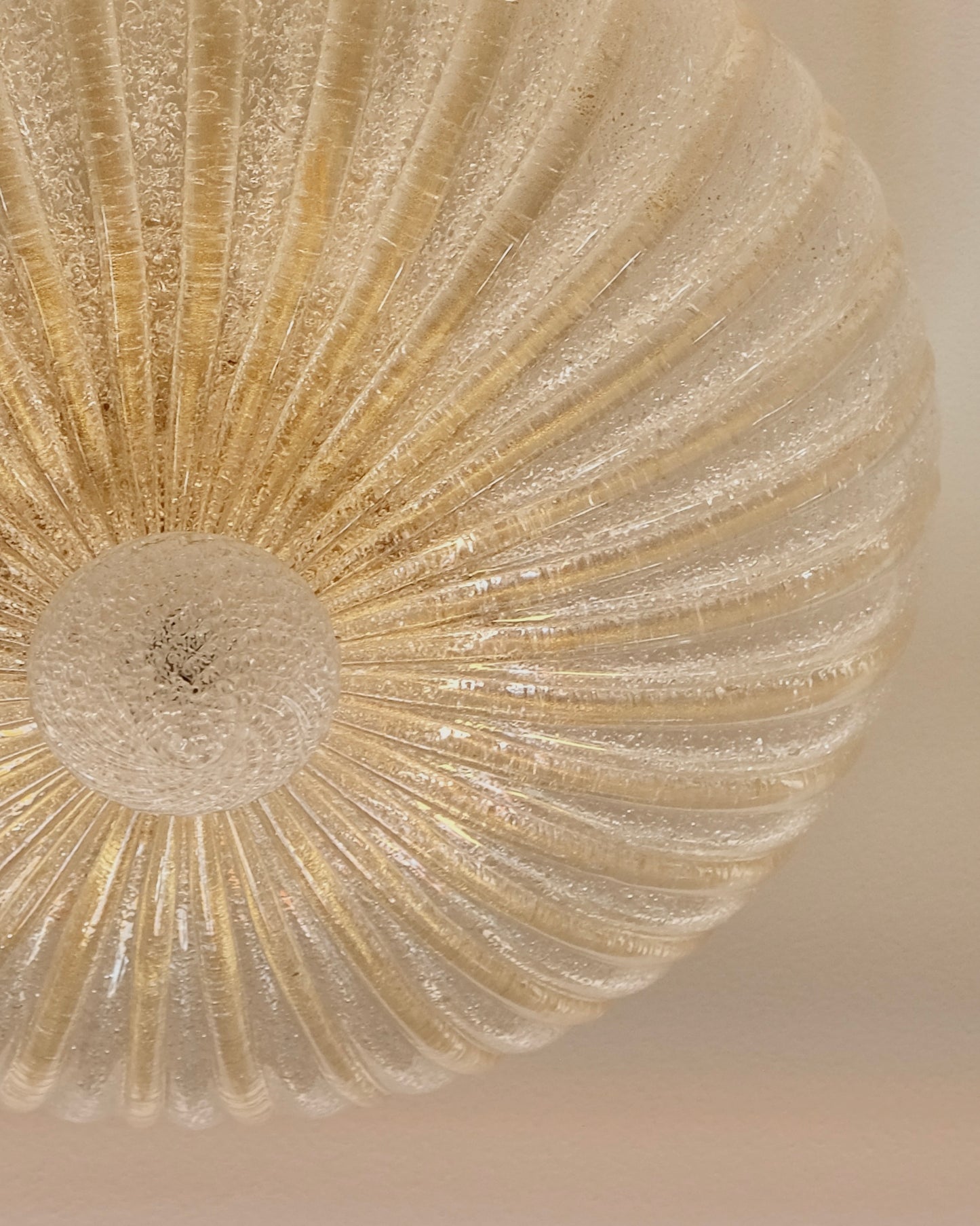 AMBER GRANIGLIA MURANO GLASS FLUSH MOUNT