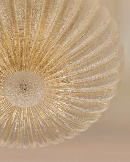AMBER GRANIGLIA MURANO GLASS FLUSH MOUNT