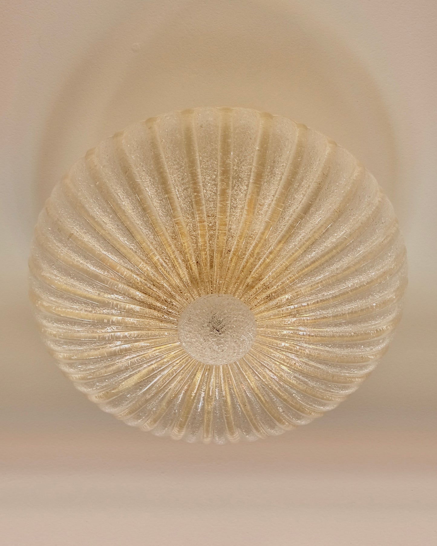 AMBER GRANIGLIA MURANO GLASS FLUSH MOUNT