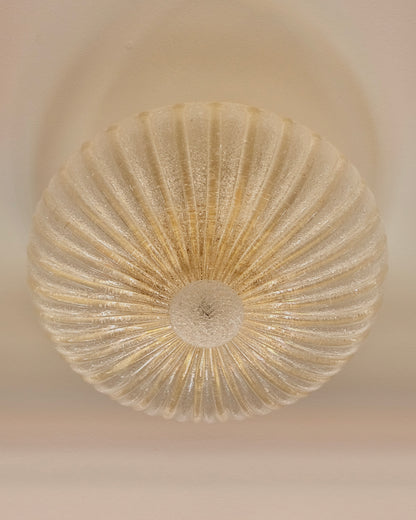 AMBER GRANIGLIA MURANO GLASS FLUSH MOUNT
