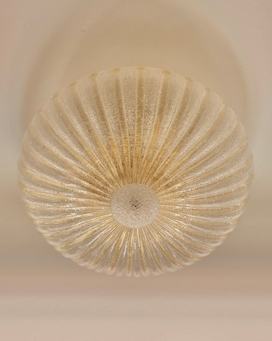 AMBER GRANIGLIA MURANO GLASS FLUSH MOUNT