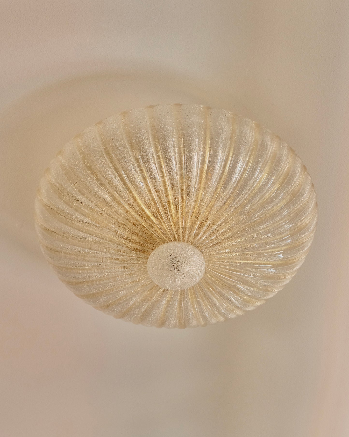 AMBER GRANIGLIA MURANO GLASS FLUSH MOUNT