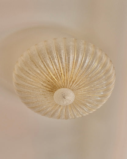 AMBER GRANIGLIA MURANO GLASS FLUSH MOUNT