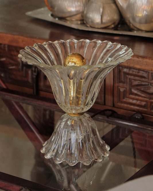 PETITE BAROVIER & TOSO GLASS TULIP LAMP