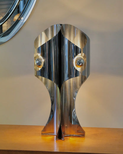 CURVED CHROME TABLE LAMPS