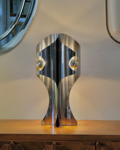 CURVED CHROME TABLE LAMPS