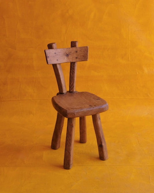 BRUTALIST WAXED WOOD CHAIRS