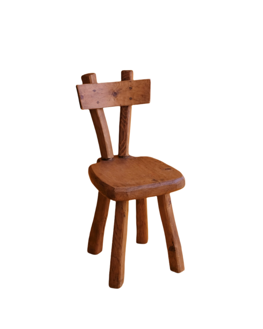 BRUTALIST WAXED WOOD CHAIRS