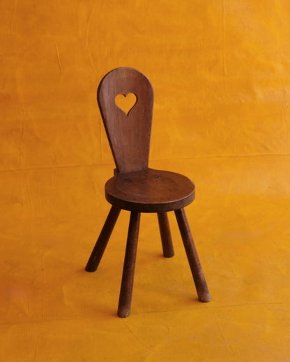 SET OF SIX SMALL BRUTALIST HEART CHAIRS