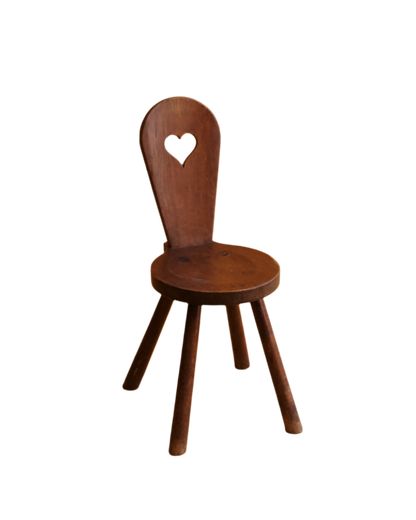 SET OF SIX SMALL BRUTALIST HEART CHAIRS
