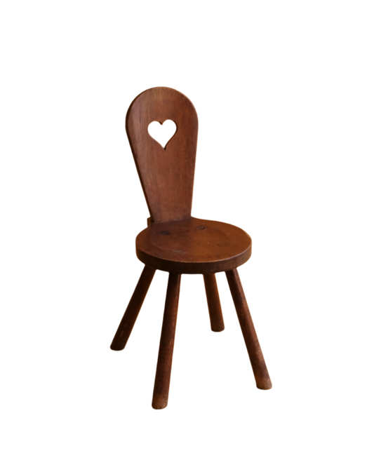 SET OF SIX SMALL BRUTALIST HEART CHAIRS