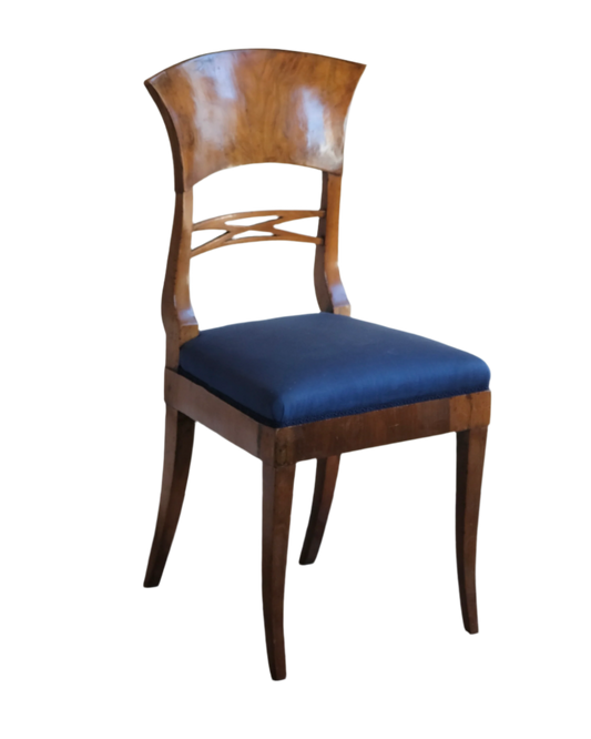 WINGED BACK BURL DINING CHAIRS