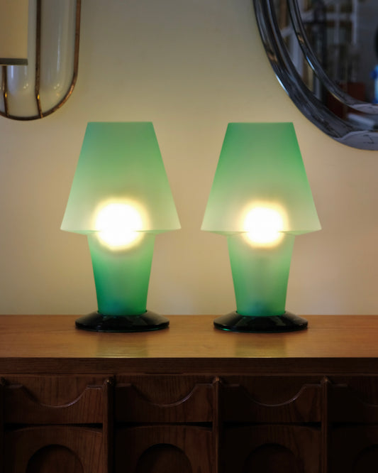 SMALL GREEN MURANO GLASS TABLE LAMP