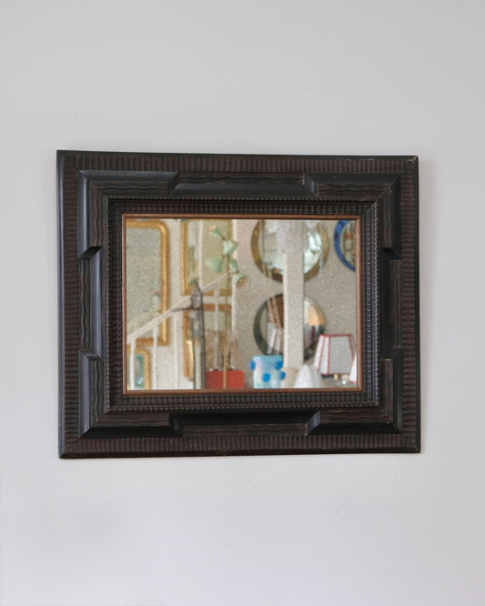 LANDSCAPE BAROQUE WAVE MIRROR w. GILT DETAIL