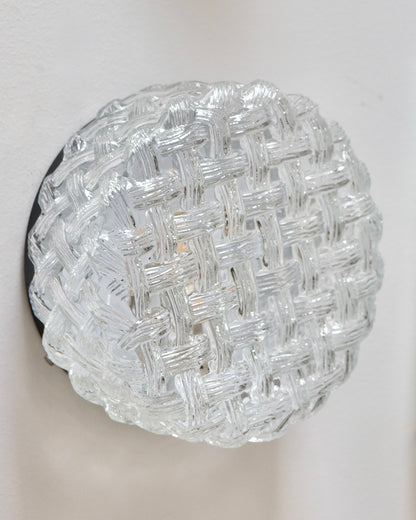 SMALL CROSS HATCH WOVEN GLASS SCONCE