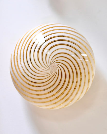 TRIO OF AMBER SWIRL MURANO GLASS SCONCES