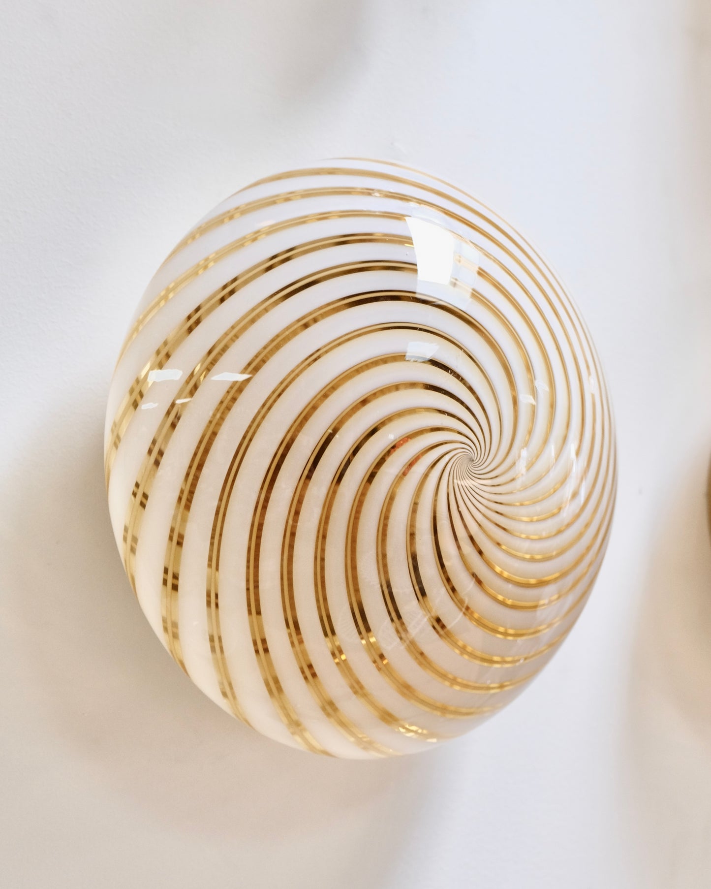 TRIO OF AMBER SWIRL MURANO GLASS SCONCES