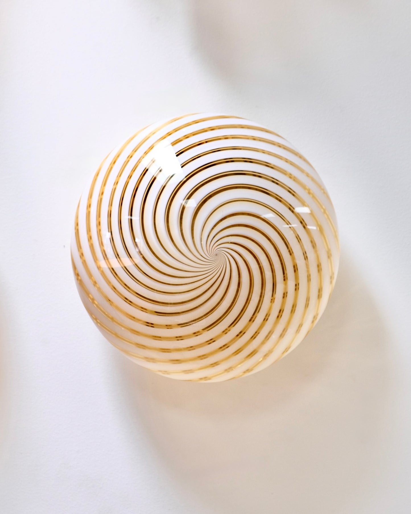 TRIO OF AMBER SWIRL MURANO GLASS SCONCES