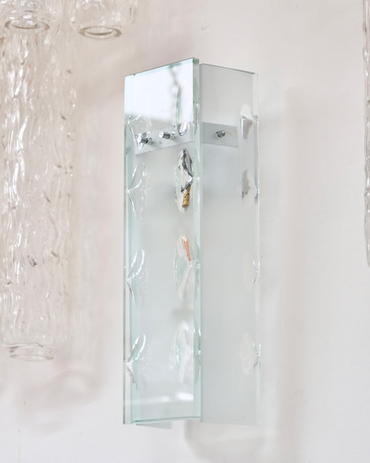 FONTANA ARTE CARVED THREE PANEL SCONCES