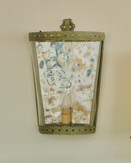 TOLEWARE MIRROR WALL LANTERN w. PATINATION FINISH