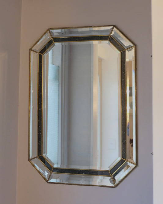 VENETIAN OCTAGONAL NARROW BRASS MIRROR
