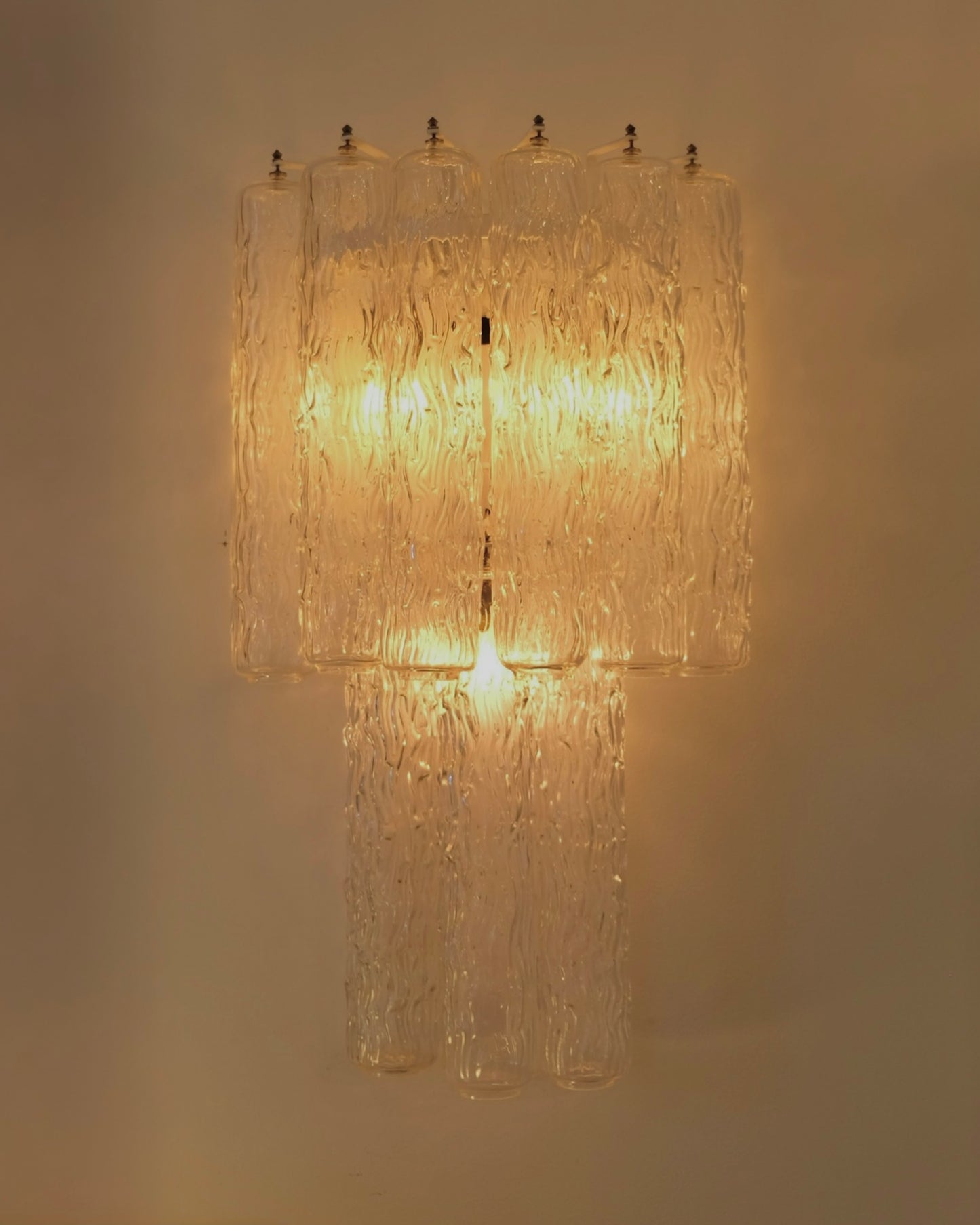 TALL RIPPLE MURANO GLASS FLUTED SCONCES