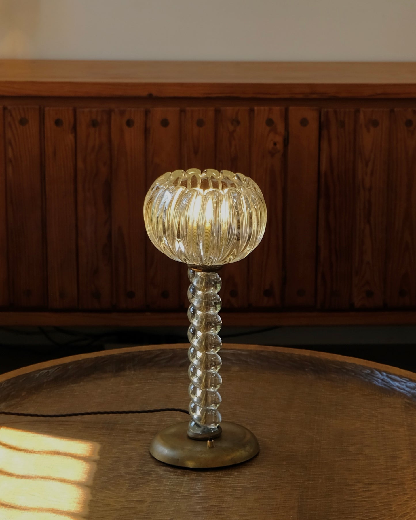 MURANO GLASS TWISTED STEM TABLE LAMP