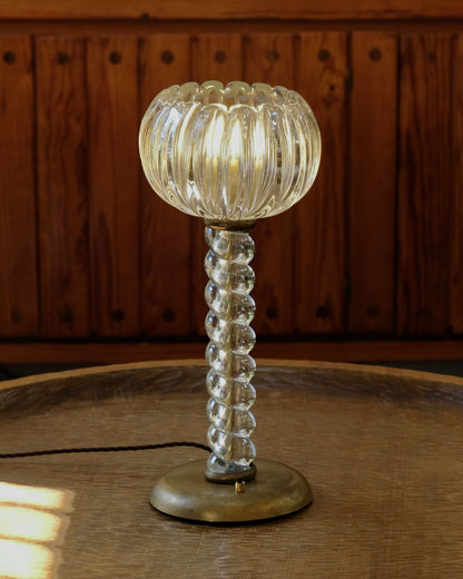 MURANO GLASS TWISTED STEM TABLE LAMP