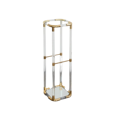 BRASS & LUCITE PEDESTAL