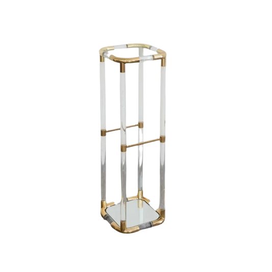 BRASS & LUCITE PEDESTAL