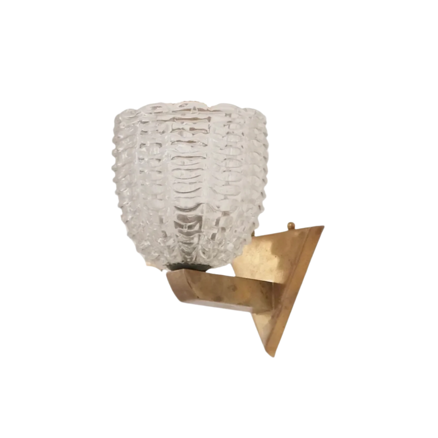 TRIANGULAR BRASS MOUNT MURANO GLASS WALL SCONCE