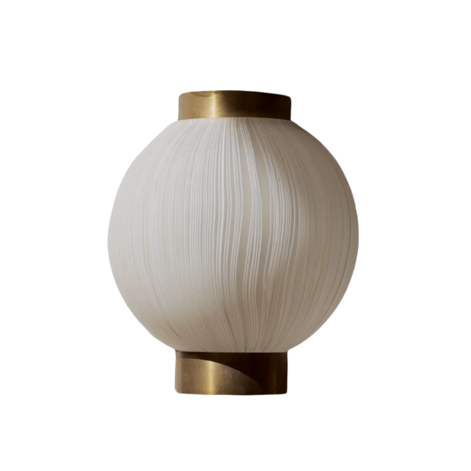 WHITE LINED GLASS AND BRASS SCONCE