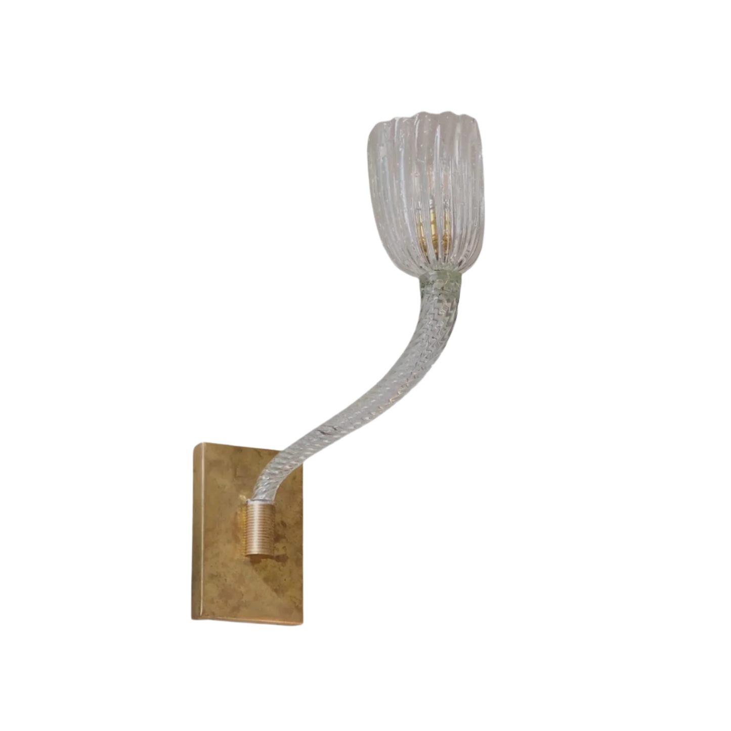 BRASS SINGLE ARM MURANO GLASS WALL SCONCE