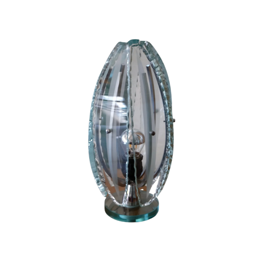 HAND CARVED GLASS CAGE LAMP