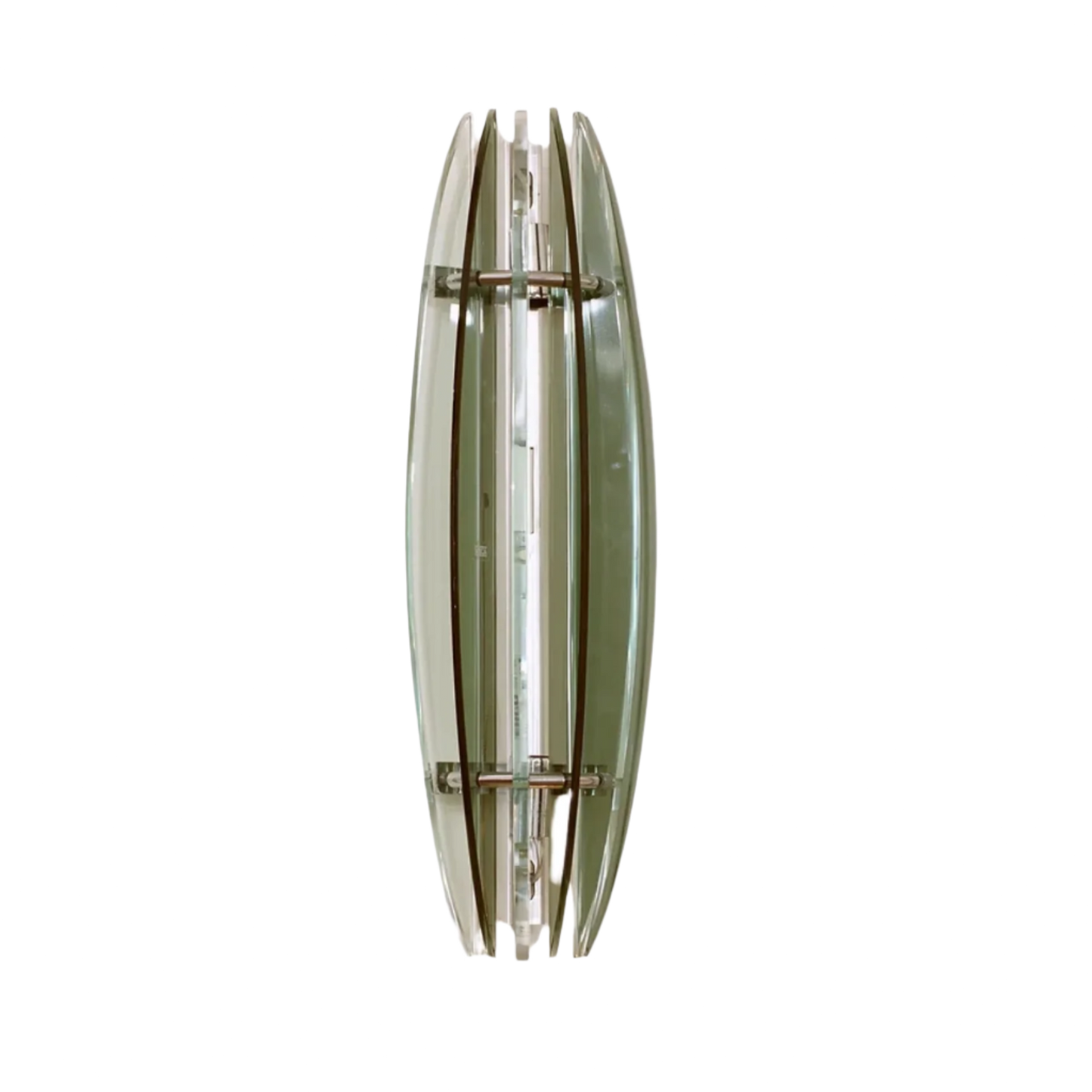 LARGE BI-COLOUR GLASS & CHROME WALL SCONCES