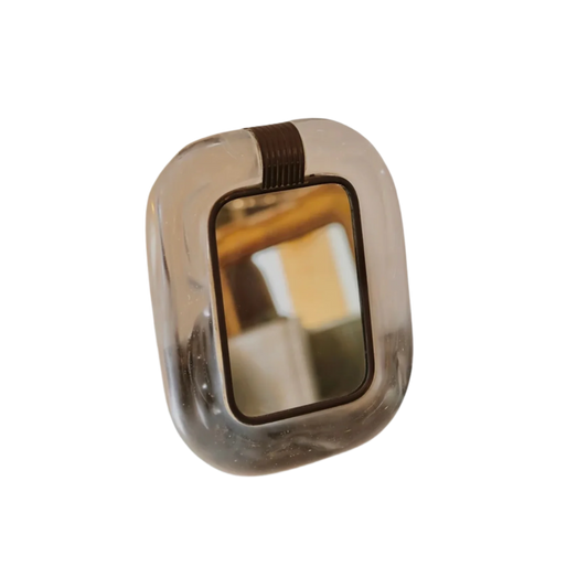 MURANO GLASS VANITY MIRROR w. BRASS HARDWARE