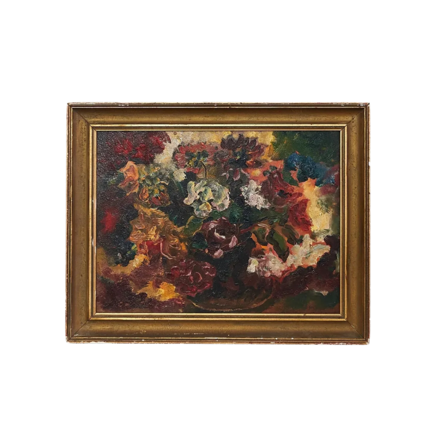FLOWER OIL ON CANVAS SIGNED PAINTING