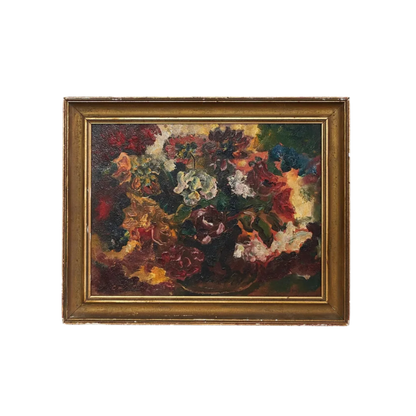 FLOWER OIL ON CANVAS SIGNED PAINTING